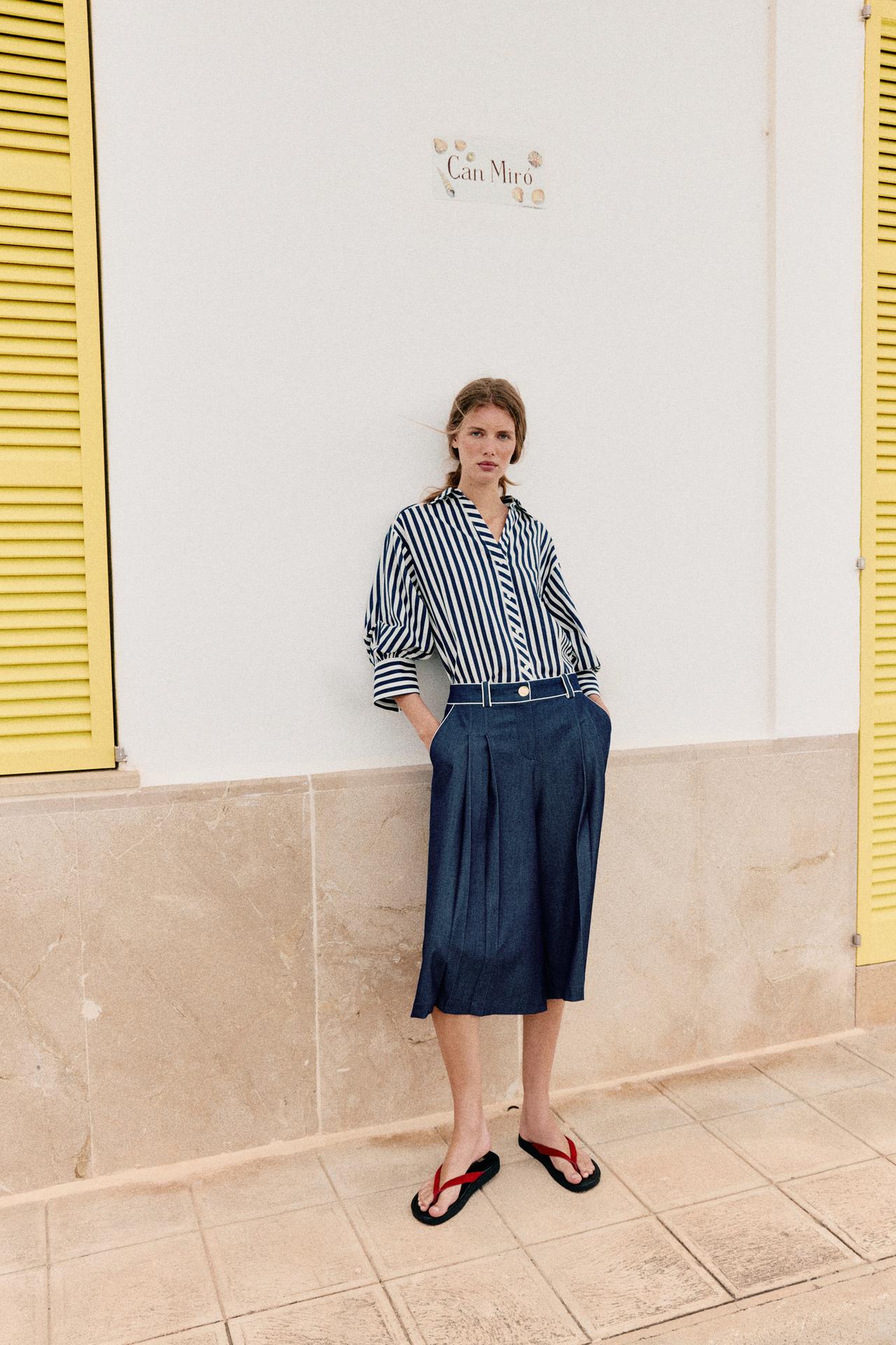 Camisa de rayas con lino
