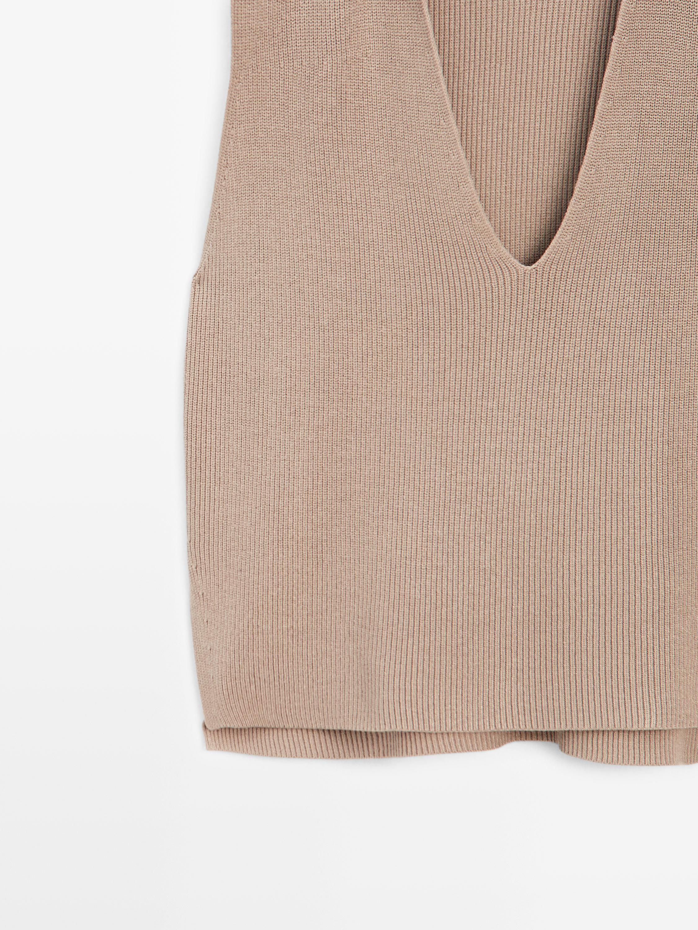 V-neck knit top