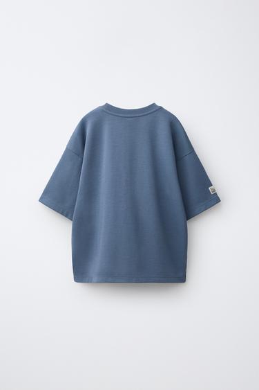 EMBROIDERED INTERLOCK T-SHIRT — Pastel blue 2