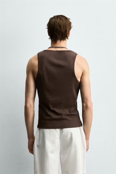 DÉBARDEUR CÔTELÉ - Marron-Bleu de Zara - Image 2