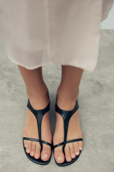 SANDALES À TALONS KITTEN EN CUIR 50E ANNIVERSAIRE - Noir de Zara - Image 1