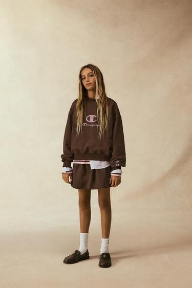 CHAMPION ® X ZARA FLOCK TEXT SWEATSHIRT - Brown by Zara