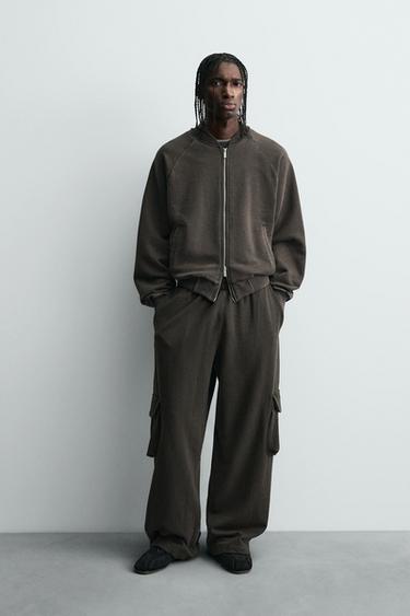 WASHED CARGO TROUSERS - Brown by Zara