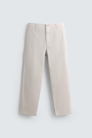 STRAIGHT-LEG TWILL TROUSERS - Stone by Zara - Image 5