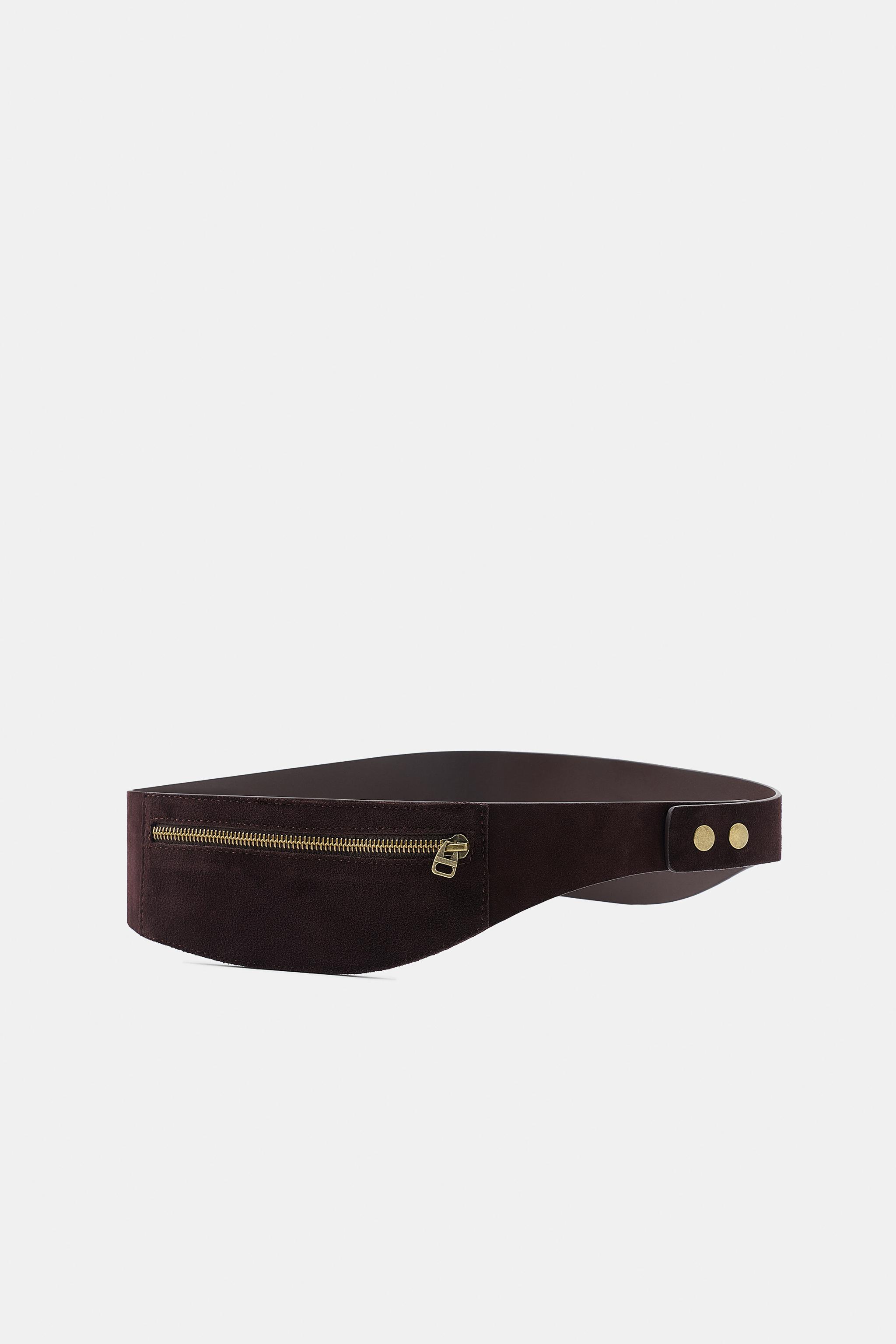 CEINTURE BANANE POCHE 100% CUIR DAIM