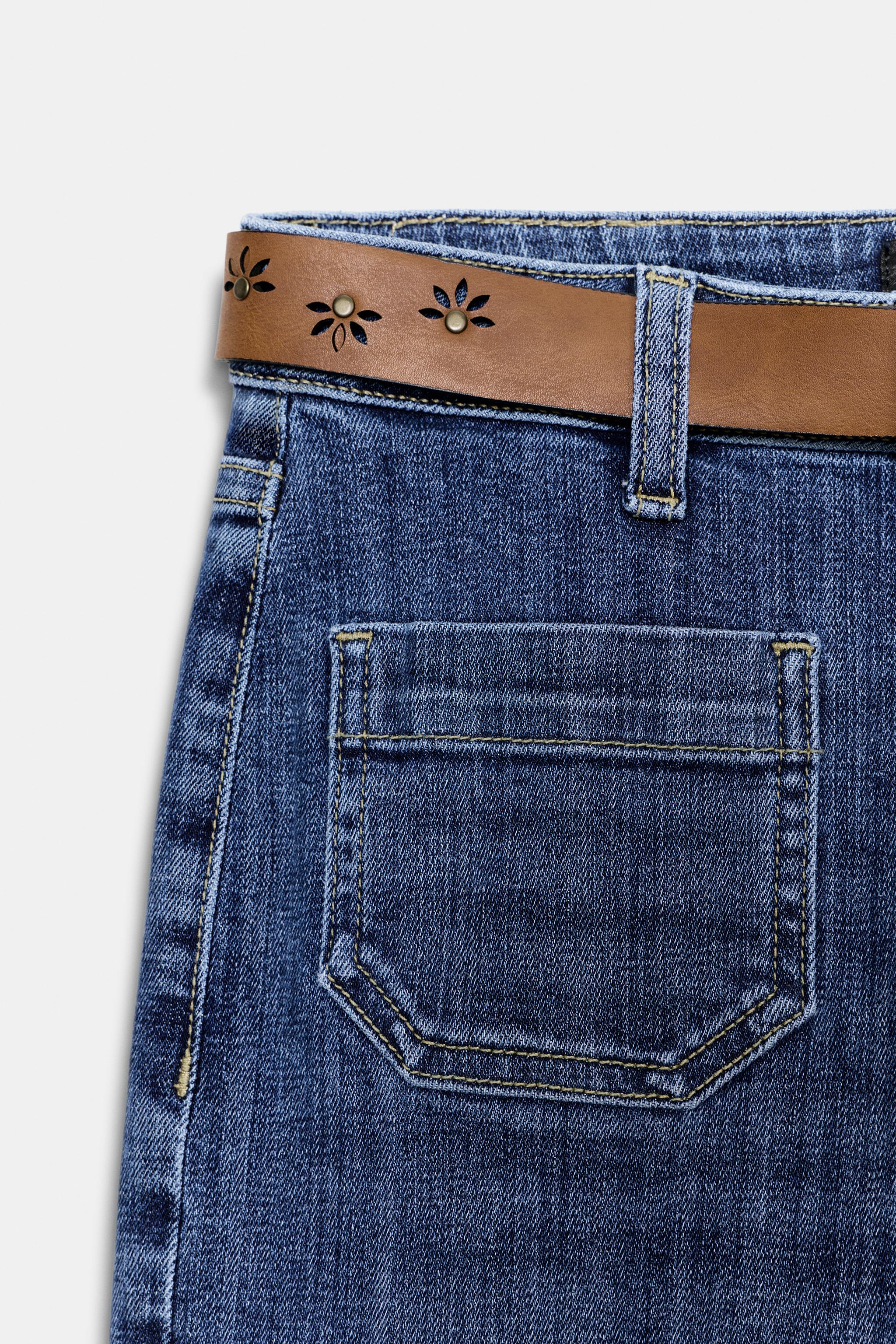 ポルテ　ウエア　145 Z1975 COMBINED DENIM MIDI SKIRT - Mid-blue | ZARA United States