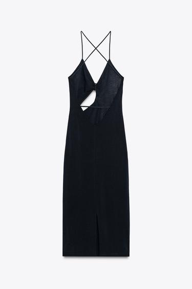 ROBE EN MAILLE AJOURÉE - Bleu marine de Zara - Image 5