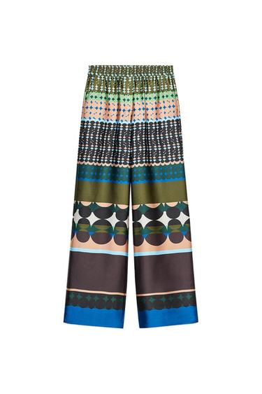 SATINHOSE MIT PRINT - Bunt von Zara - Bild 0
