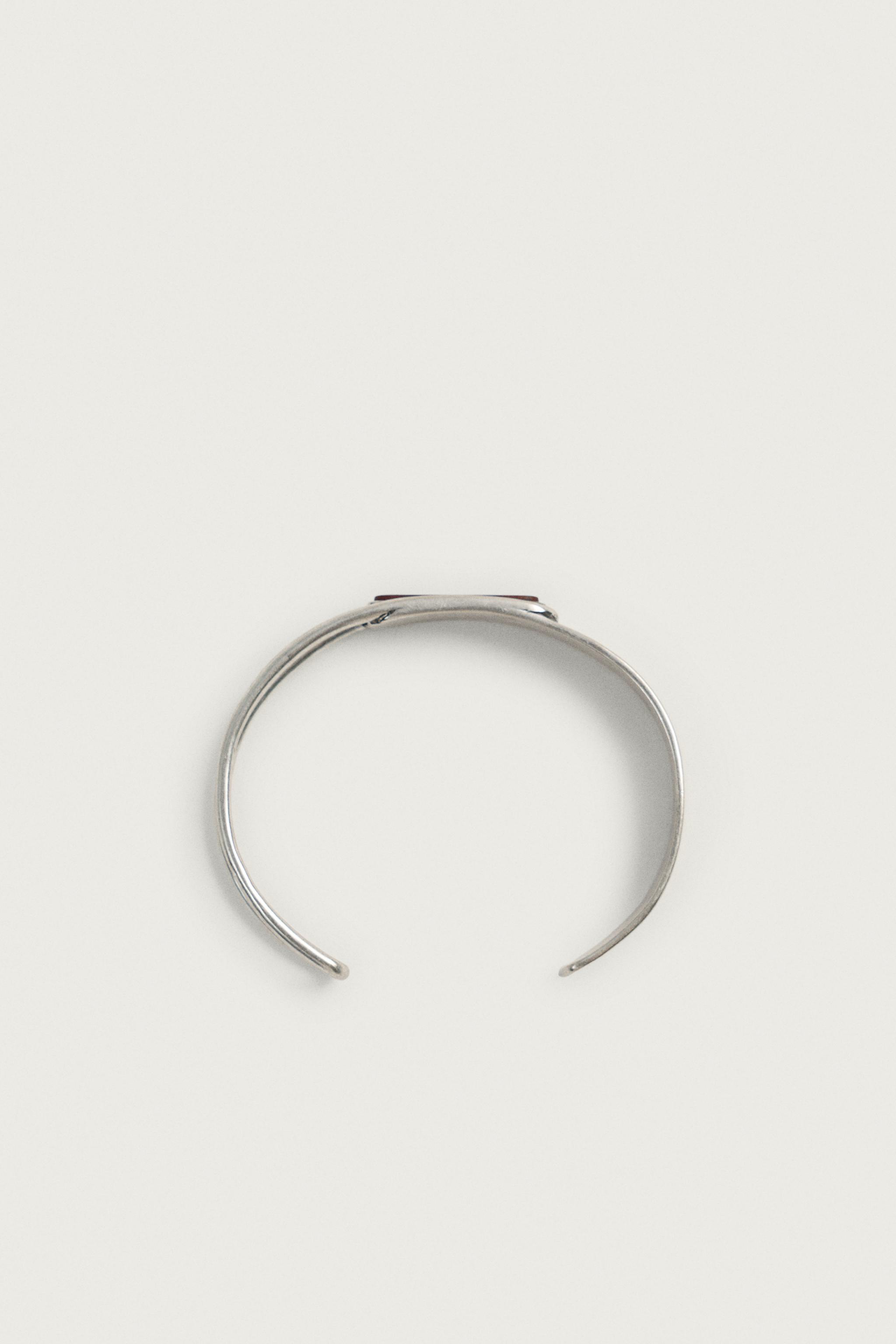 COMBINED RIGID BRACELET — Silver