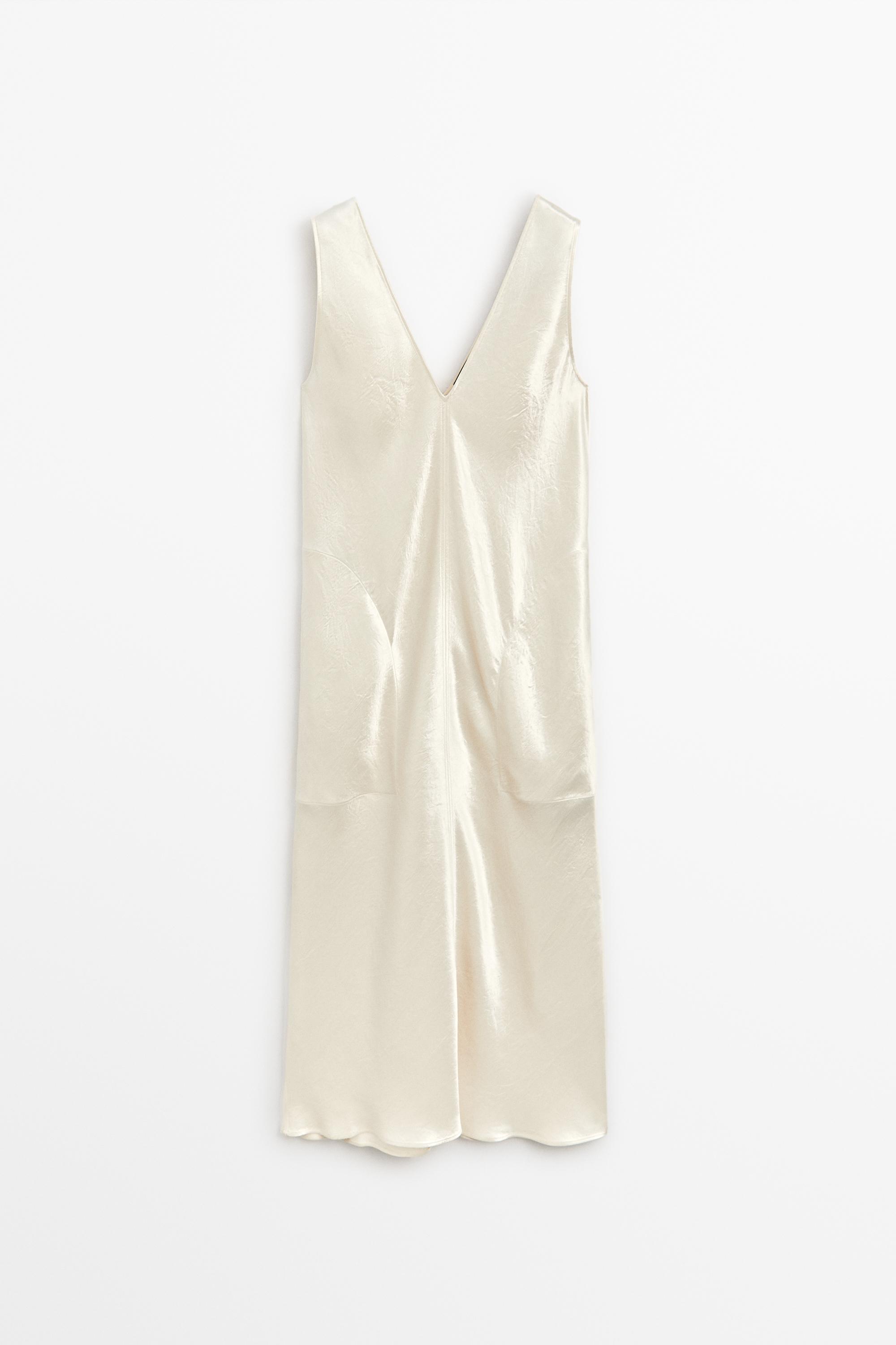 Satin midi slip dress