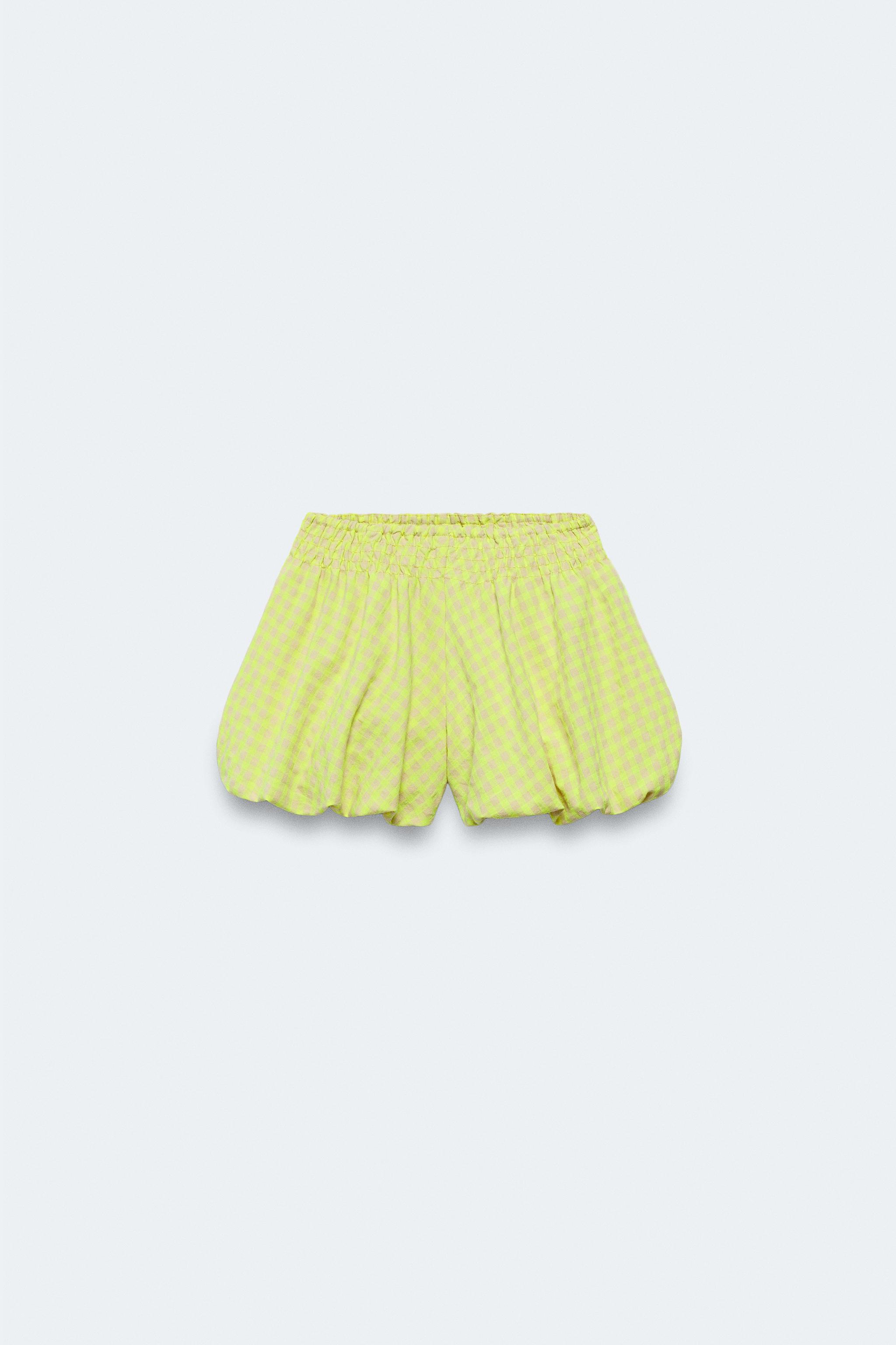 2-14 YEARS / LIMITED EDITION GINGHAM SAROUEL SHORTS - Yellow
