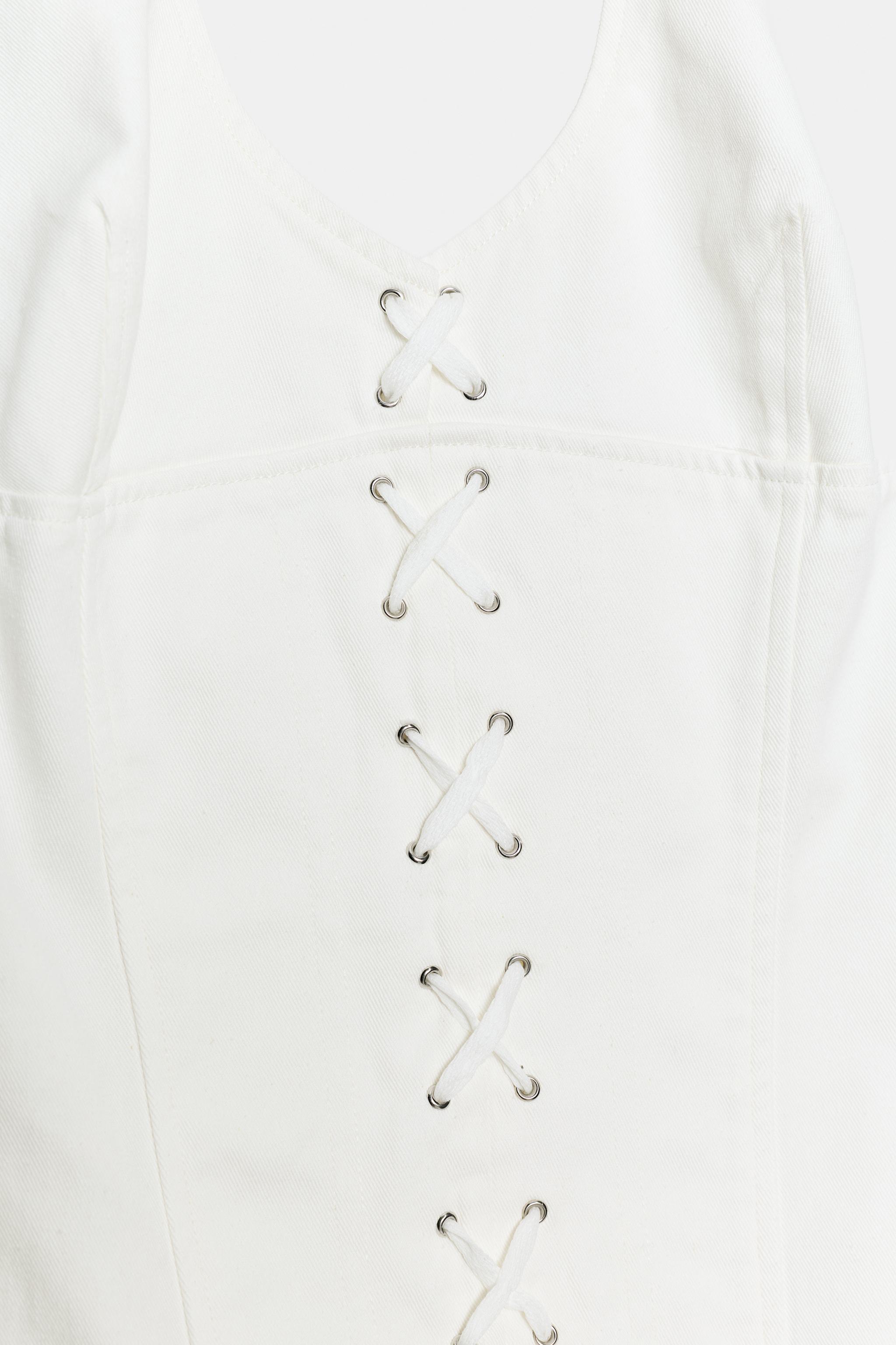 Женские платья Zara HALTER LACE-UP MINI DRESS — фото 7