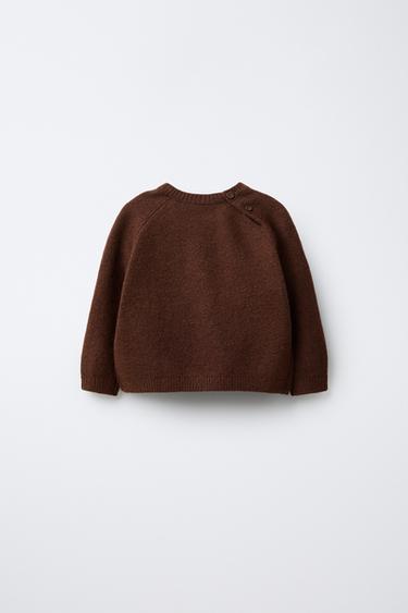EMBROIDERED DUCK KNIT SWEATER - Brown by Zara - Image 1