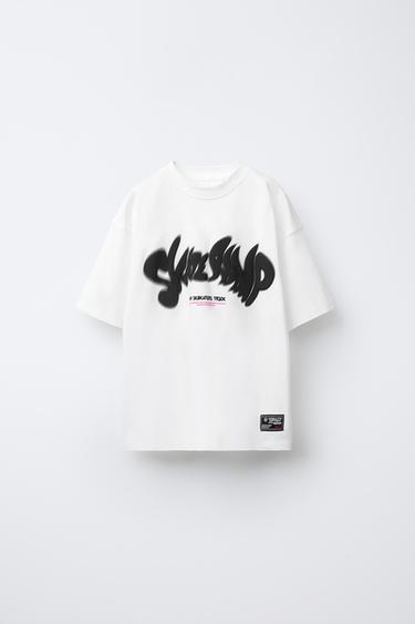 GRAFFITI T-SHIRT WITH LABEL - White by Zara - Image 0