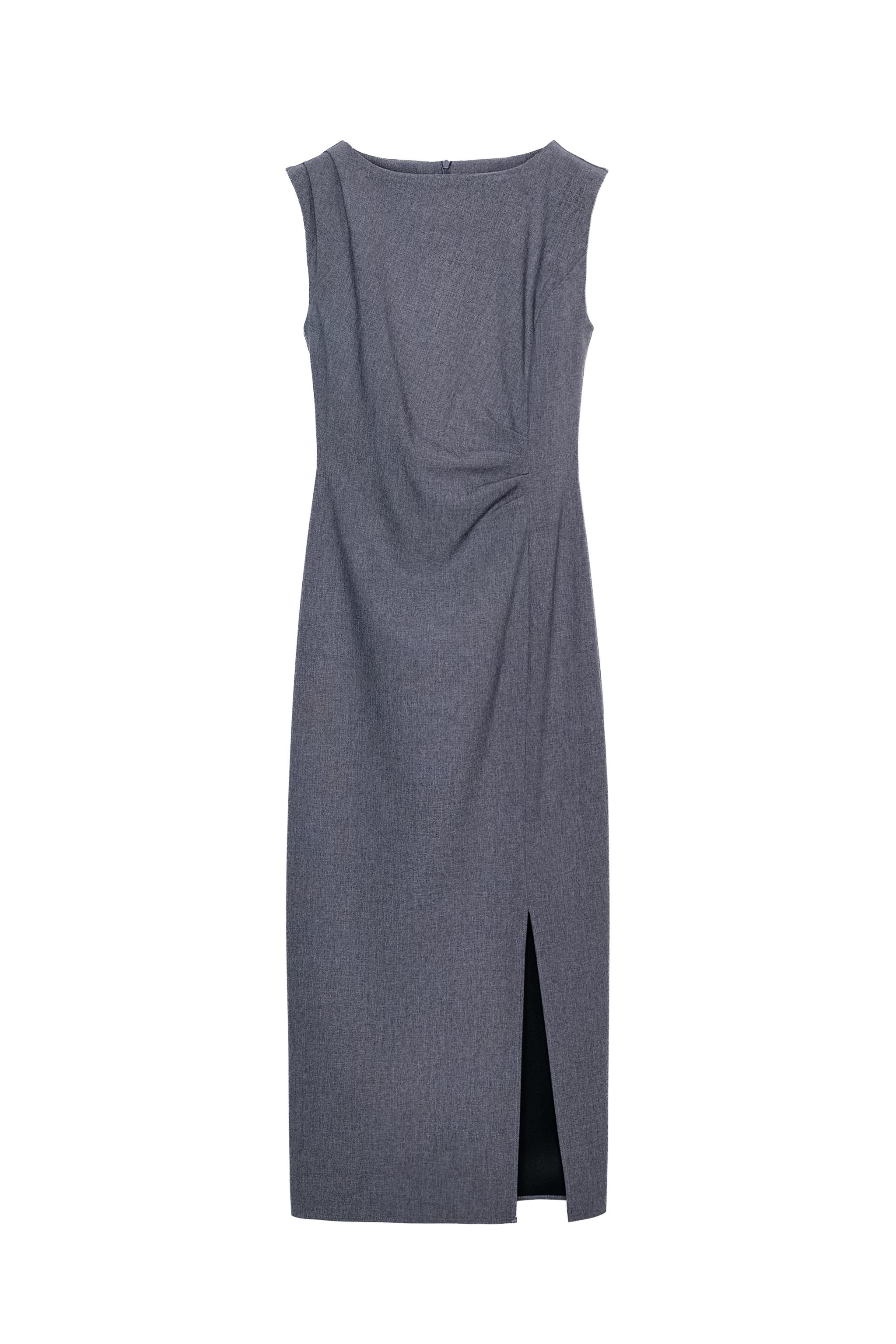 ZARA フィットミディワンピース xs グレー ドレープミディワンピース - グレーマール | ZARA Japan / 日本