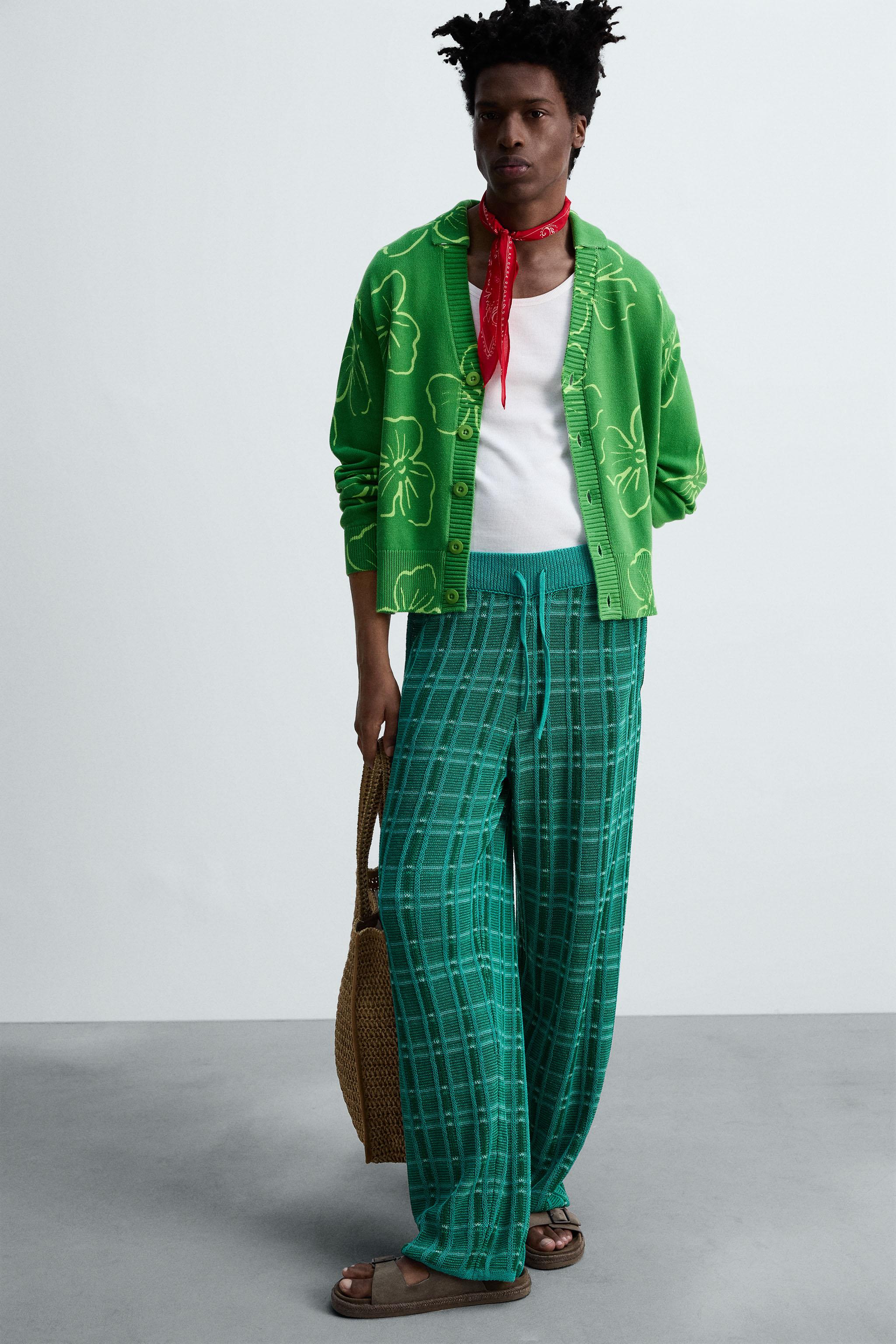 【muu⭐︎様お取置き】Cut Jacquard pants offwhite JACQUARD KNIT PANTS © OTIS KWAME KYE QUAICOE - Turquoise