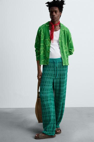 JACQUARD KNIT TROUSERS © OTIS KWAME KYE QUAICOE - Turquoise by Zara
