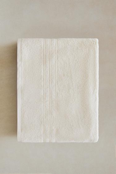 BATH TOWEL WITH BORDER - Ivory by Zara - Image 5
