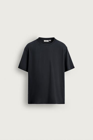 CAMISETA MEDIUM WEIGHT REGULAR FIT ORIGINS - Marino oscuro de Zara