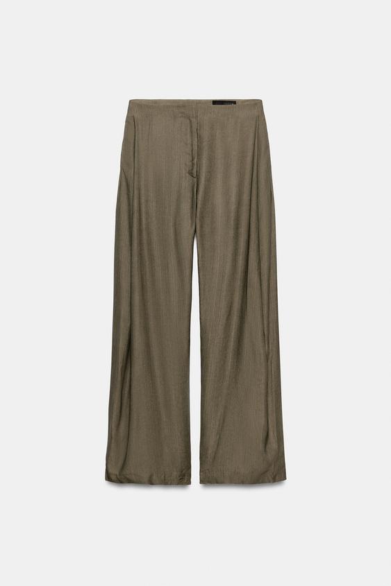 ZW COLLECTION DARTED TROUSERS - Dark olive by Zara - Image 0