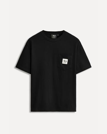 Zara 50TH ANNIVERSARY POCKET PATCH T-SHIRT - Black