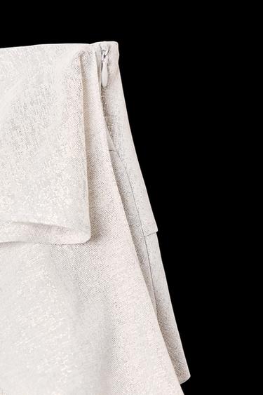 ASYMMETRIC FRILL MINI SKIRT - Silver by Zara