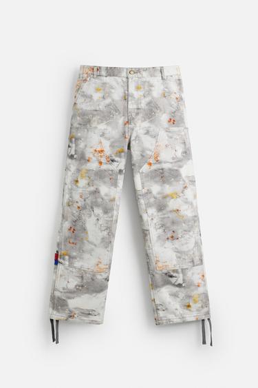 ABSTRACT PRINT CARPENTER TROUSERS - Orange by Zara - Image 5