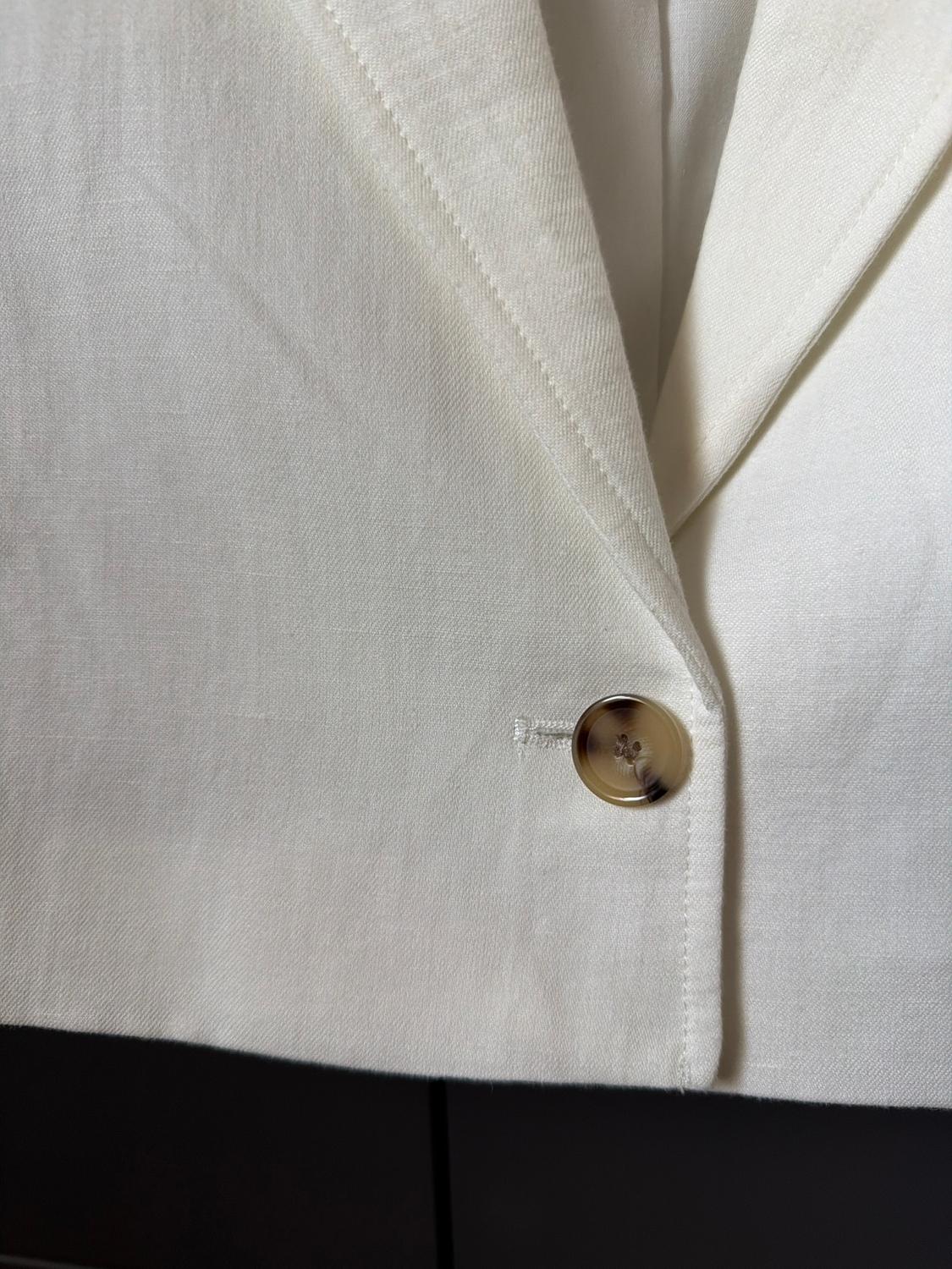 LINEN BLEND CROPPED BLAZER - Image 3