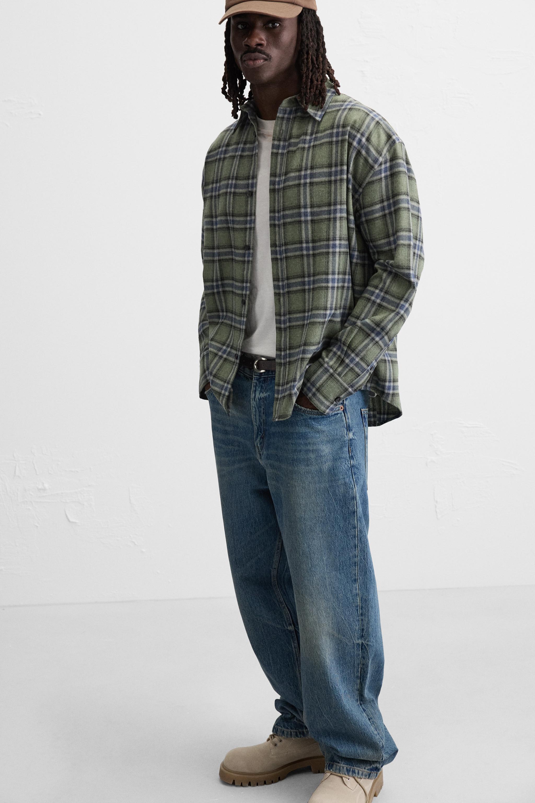 チェック柄シャツ - グリーン | ZARA Japan / 日本
