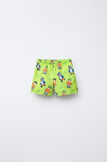 6-14 YEARS/ STUMBLE GUYS ™ © SCOPELY SWIM SHORTS - Light green by Zara