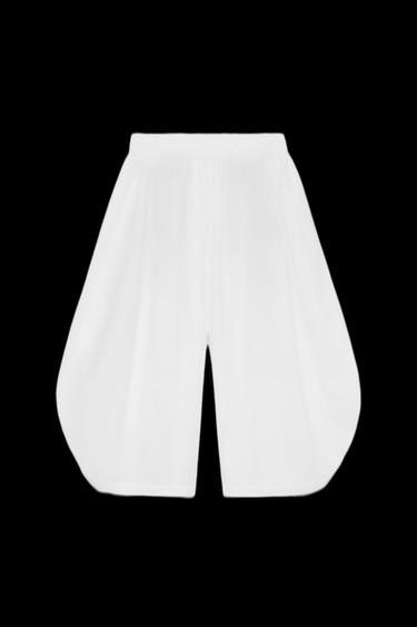 VOLUME LINEN BLEND TROUSERS ZW COLLECTION - White by Zara - Image 0