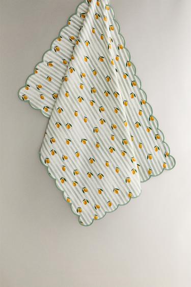 COTTON LEMON TEA TOWEL - Yellow by Zara - Image 0
