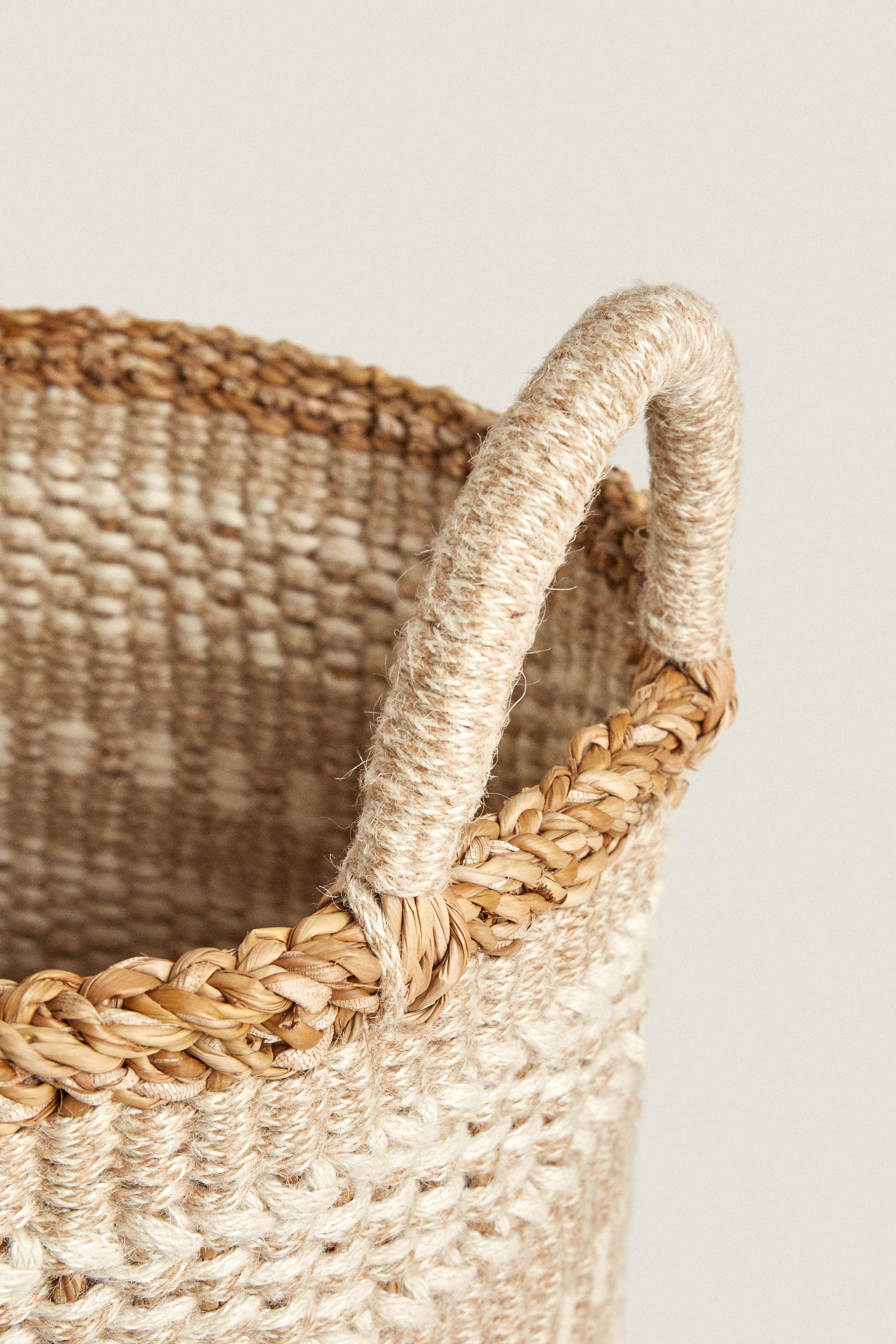 JUTE BASKET WITH BORDER - Light beige | ZARA United States