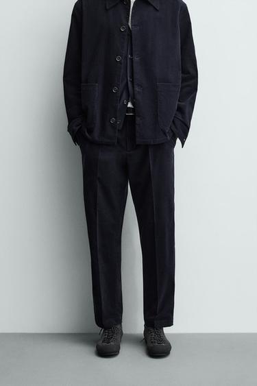 ШТАНИ REGULAR FIT З ЛЕГКОГО ВЕЛЬВЕТУ - Блакитний Zara