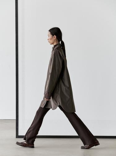 Zara Long puffer jacket - Dark brown