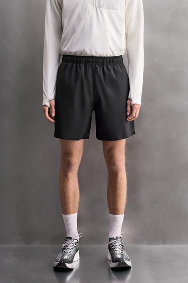 Zara PERFORATED SHORTS - Black