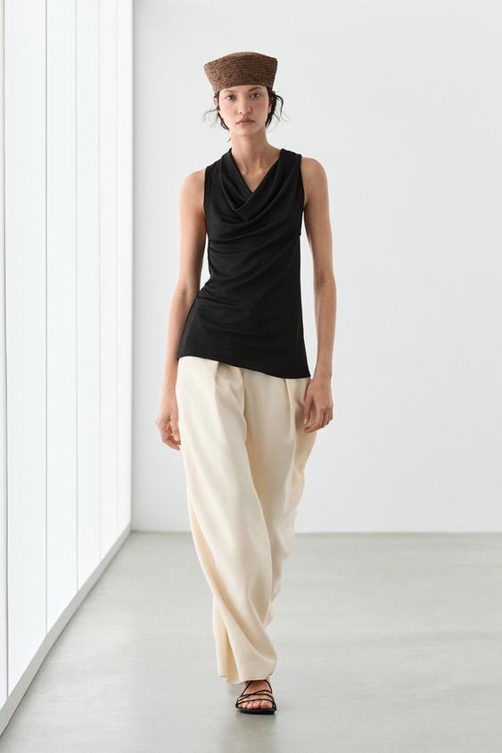 Flowing top with knot detail from Zara - $80