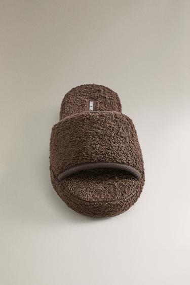 FLATFORM TERRY SLIPPERS - Brown by Zara - Image 4