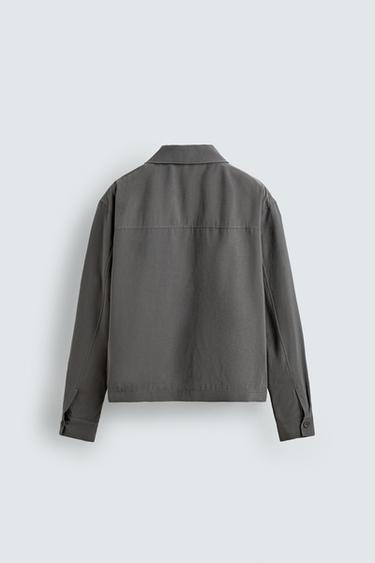 FLUID BOXY FIT OVERSHIRT - Taupe grey by Zara - Image 8