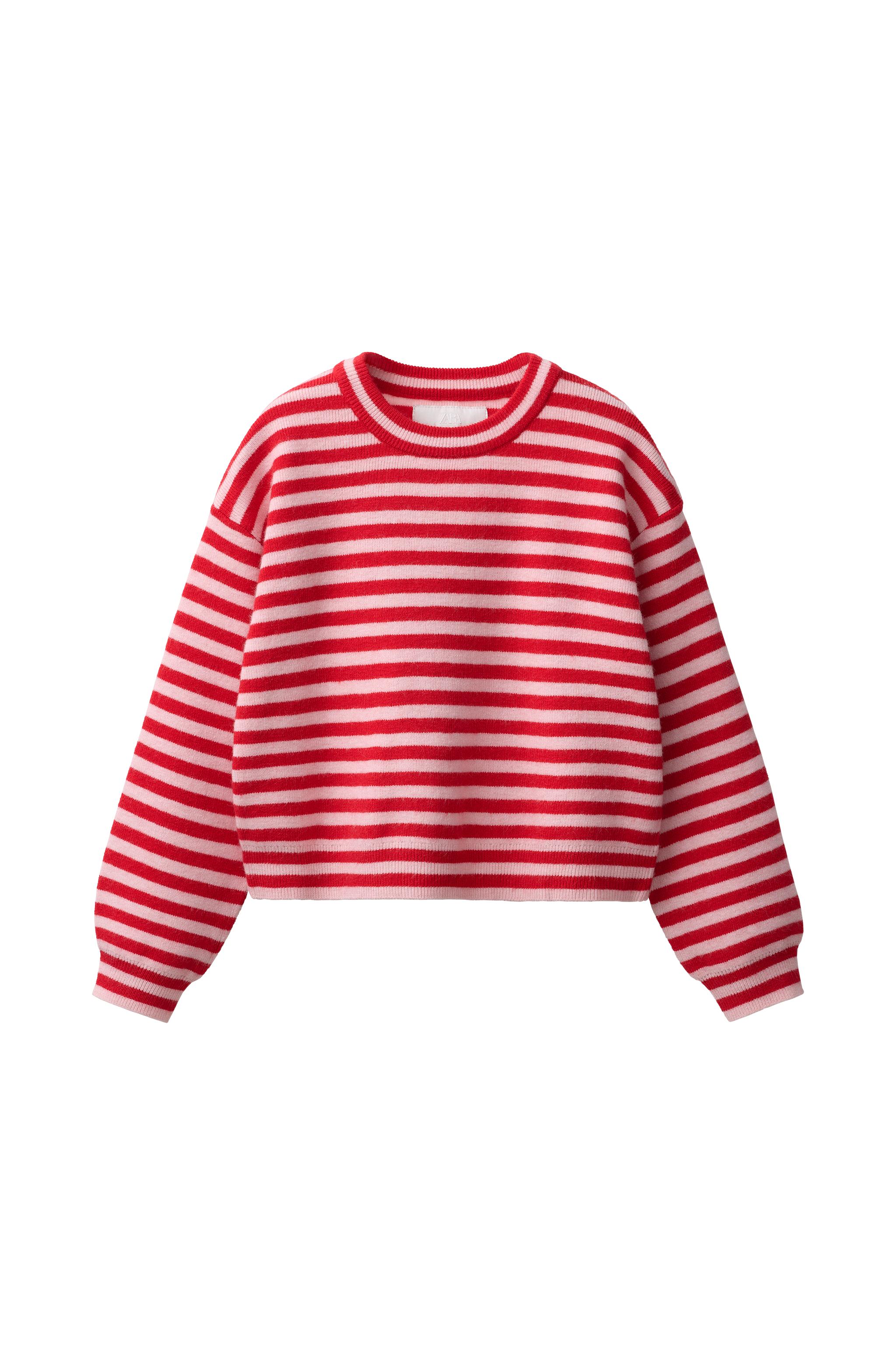 ボーダーニットセーター - レッド | ZARA Japan / 日本