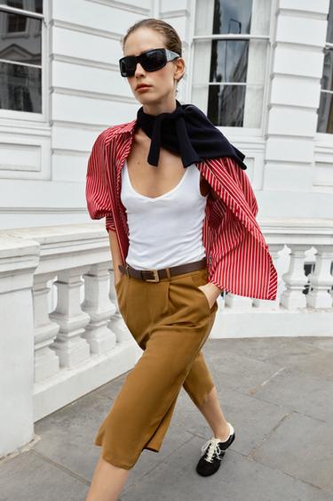 BERMUDA LARGA CINTURÓN - Marrón de Zara