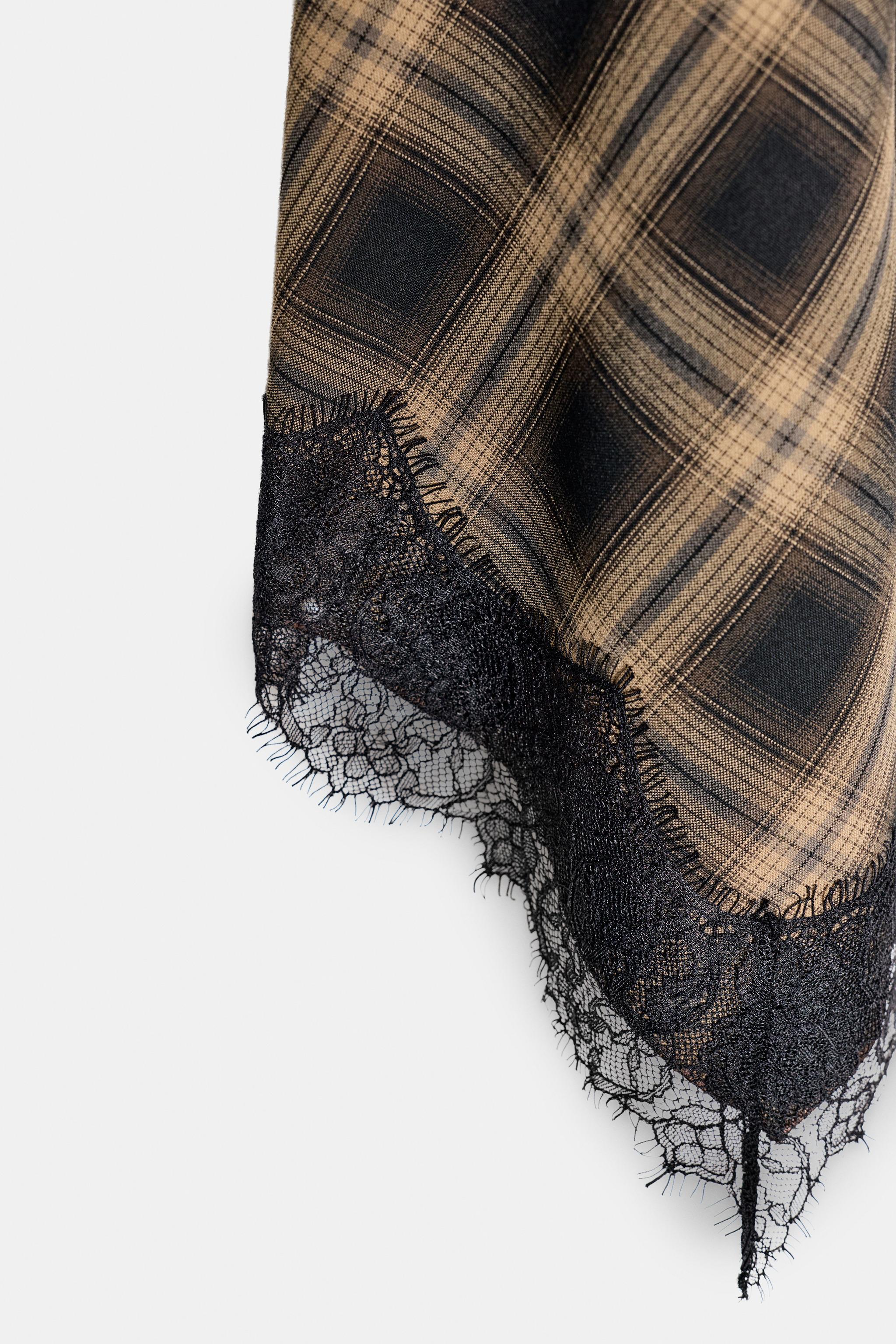 CHECKED LACE SKIRT ZW COLLECTION LIMITED EDITION