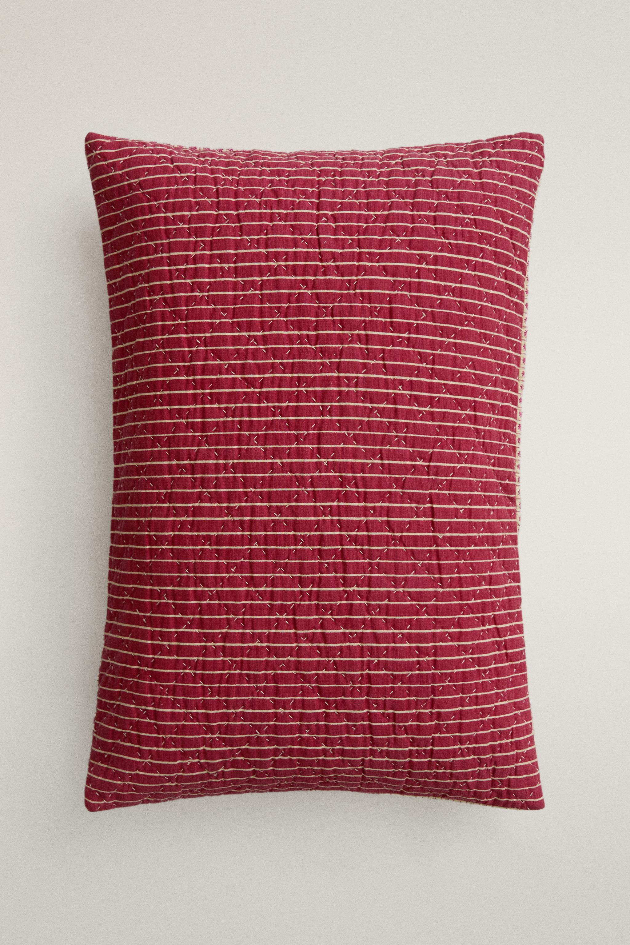 FLORAL AND STRIPED THROW PILLOW COVER | KATHARINE POLE