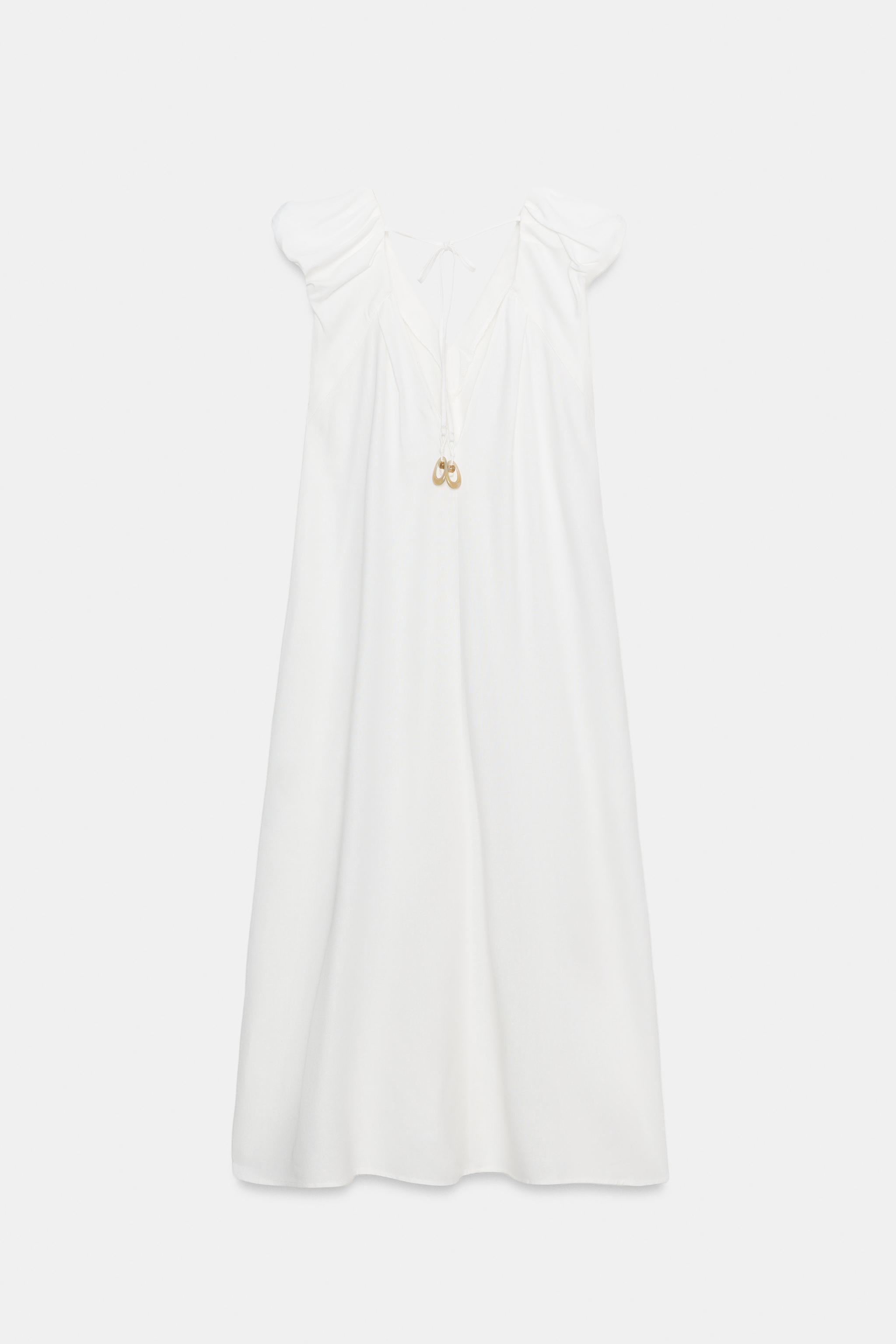 Женские платья Zara LINEN LONG DRESS — фото 9