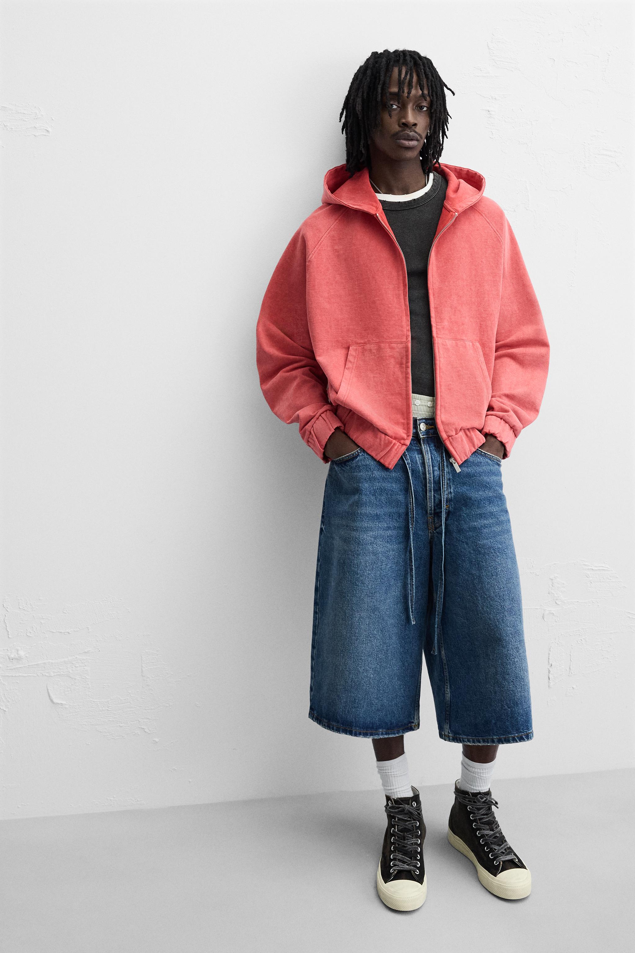 国内発送★ZARA★ウォッシュ加工*ジップアップフーディ org.jpg