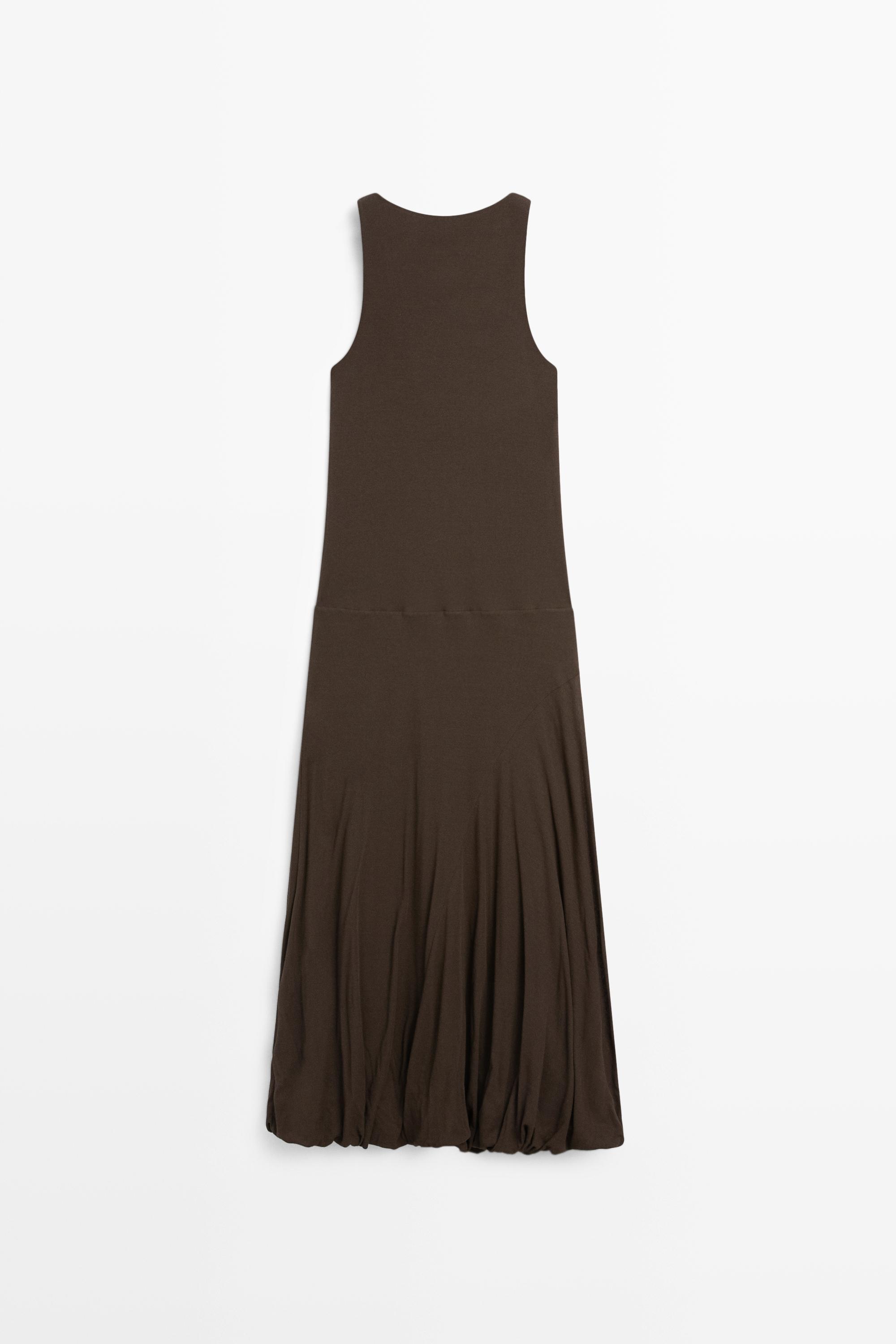 Robe midi à détails bouffants