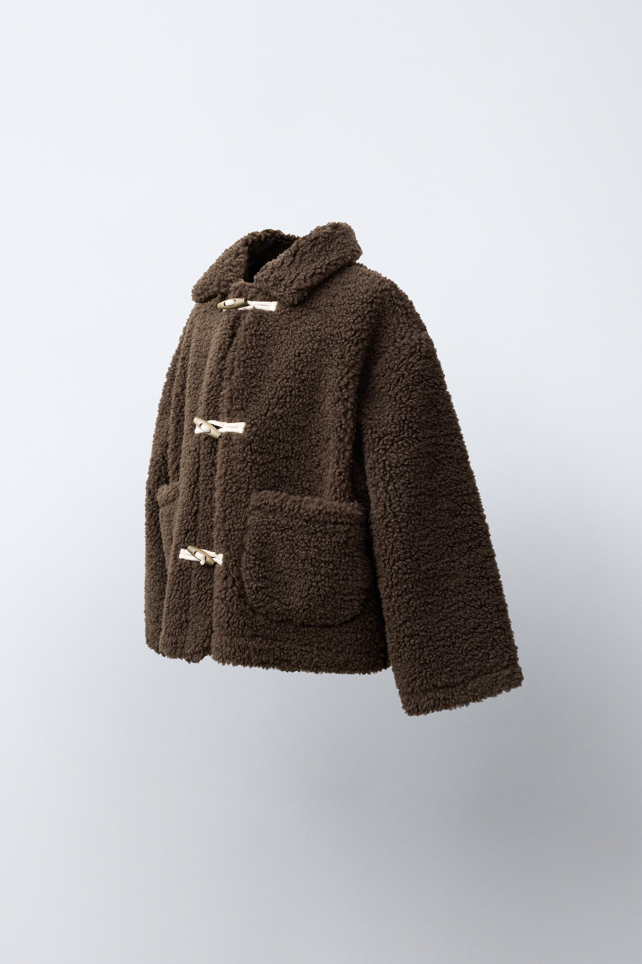 BLOUSON EFFET MOUTON À BRANDEBOURGS