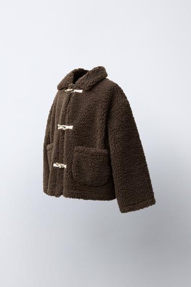 SHEARLING JACKET WITH FROG FASTENING — Dark brown 2