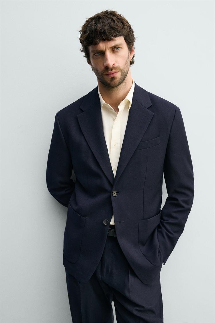 Blazer de lana 100% cuadros corte regular 7