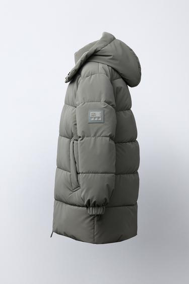 MANTEL PANJANG LABEL KARET - Khaki terang dari Zara